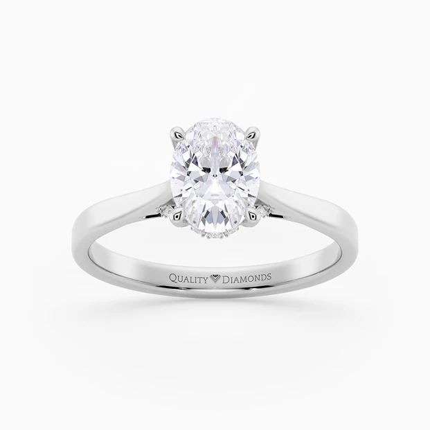 Diamond Set Oval Clara Diamond Ring in Palladium