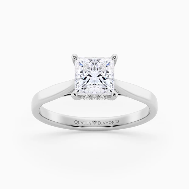 Diamond Set Princess Clara Diamond Ring in Palladium
