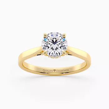 Diamond Set Round Brilliant Clara Diamond Ring in 18K Yellow Gold