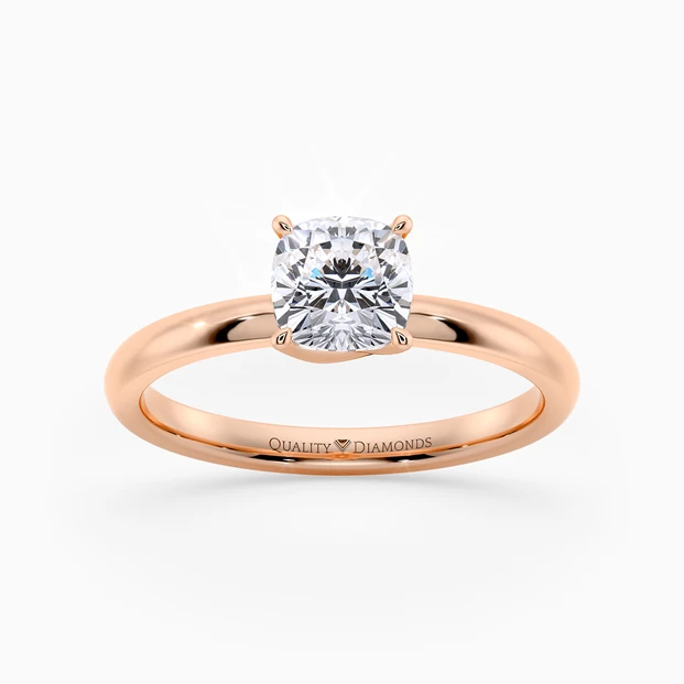 Cushion Abbraccio Diamond Ring in 18K Rose Gold