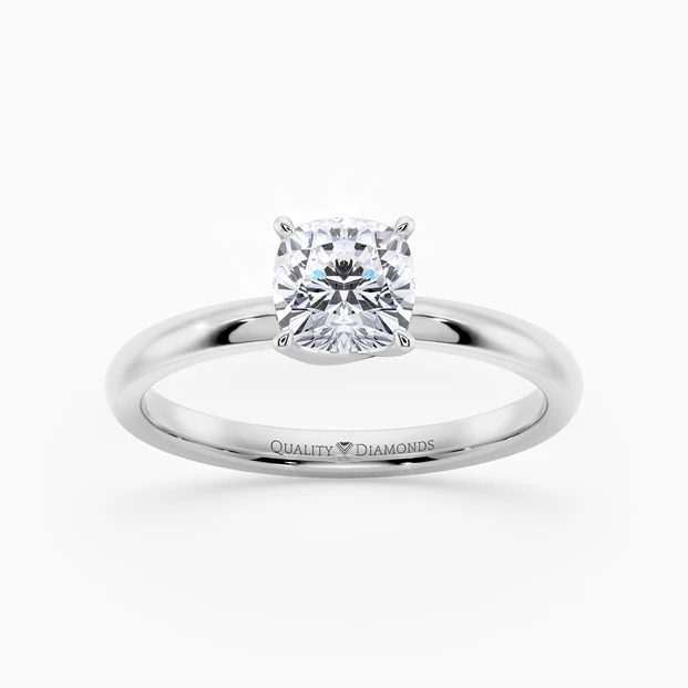 Cushion Abbraccio Diamond Ring in Platinum