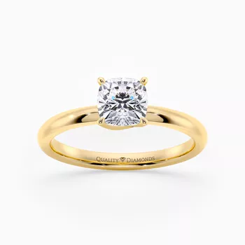 Cushion Abbraccio Diamond Ring in 9K Yellow Gold