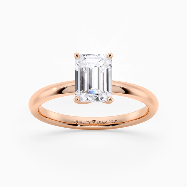 Emerald Abbraccio Diamond Ring in 9K Rose Gold