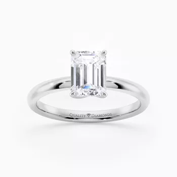 Emerald Abbraccio Diamond Ring in Platinum