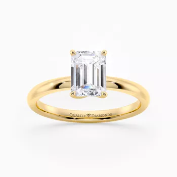 Emerald Abbraccio Diamond Ring in 9K Yellow Gold