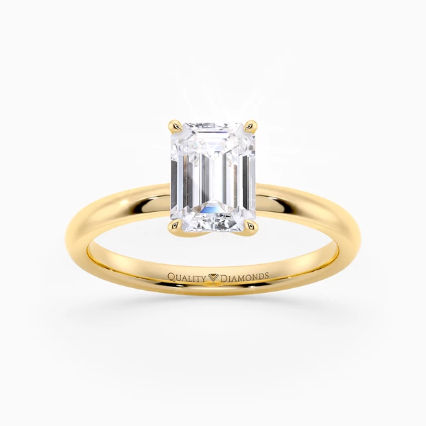 Emerald Abbraccio Diamond Ring in 18K Yellow Gold