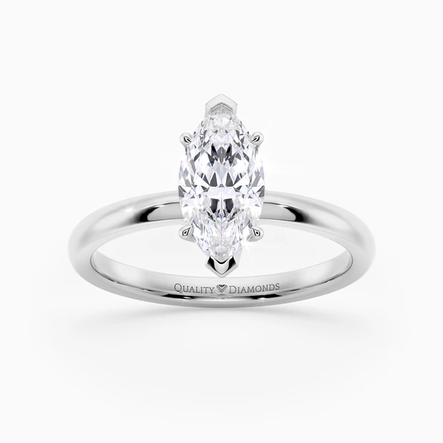Marquise Abbraccio Diamond Ring in Palladium