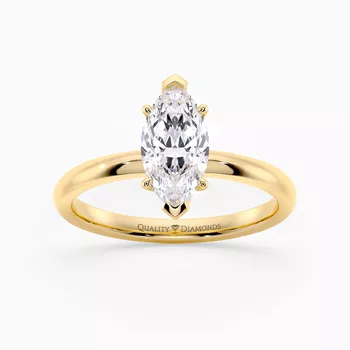 Marquise Abbraccio Diamond Ring in 9K Yellow Gold