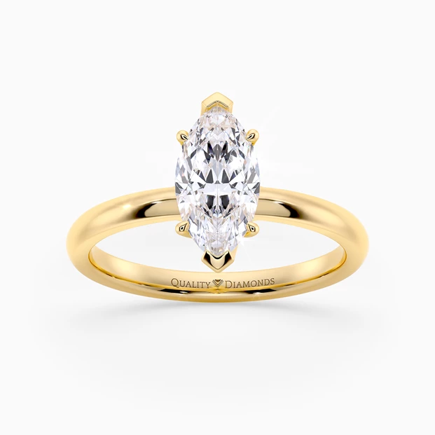 Marquise Abbraccio Diamond Ring in 18K Yellow Gold