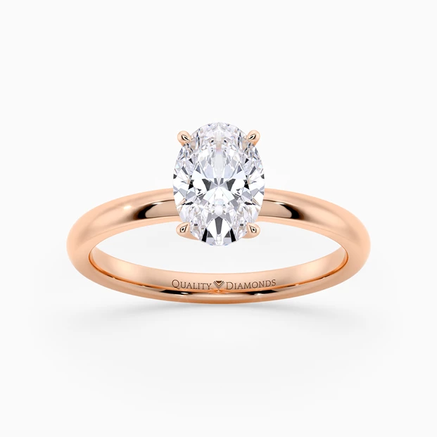 Oval Abbraccio Diamond Ring in 18K Rose Gold