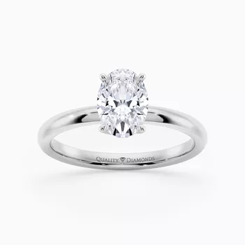 Oval Abbraccio Diamond Ring in Platinum