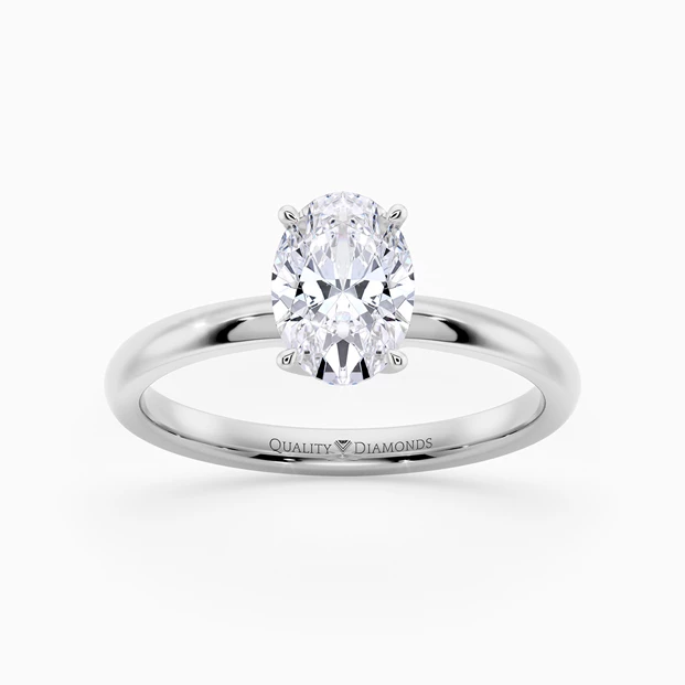 Oval Abbraccio Diamond Ring in Platinum