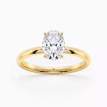 Oval Abbraccio Diamond Ring in 9K Yellow Gold