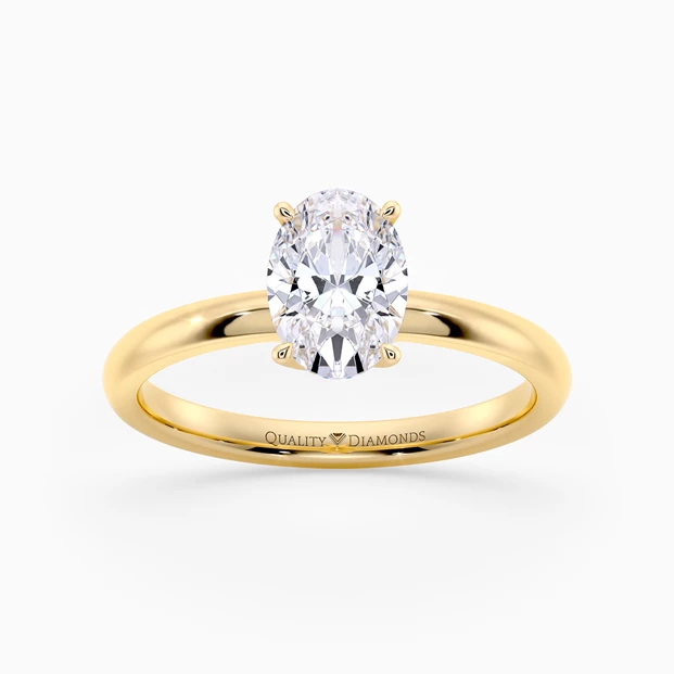 Oval Abbraccio Diamond Ring in 18K Yellow Gold