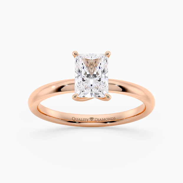 Radiant Abbraccio Diamond Ring in 18K Rose Gold