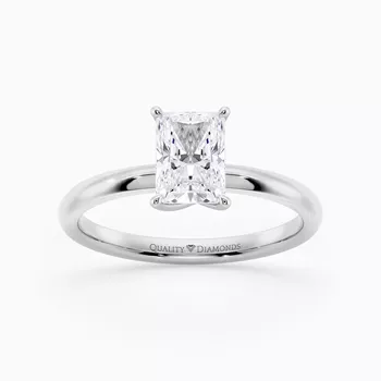 Radiant Abbraccio Diamond Ring in Platinum
