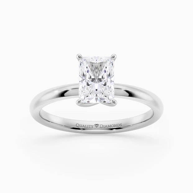 Radiant Abbraccio Diamond Ring in Platinum