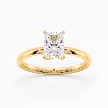 Radiant Abbraccio Diamond Ring in 9K Yellow Gold