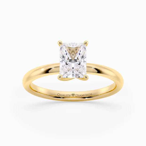 Radiant Abbraccio Diamond Ring in 18K Yellow Gold