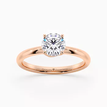 Round Brilliant Abbraccio Diamond Ring in 18K Rose Gold