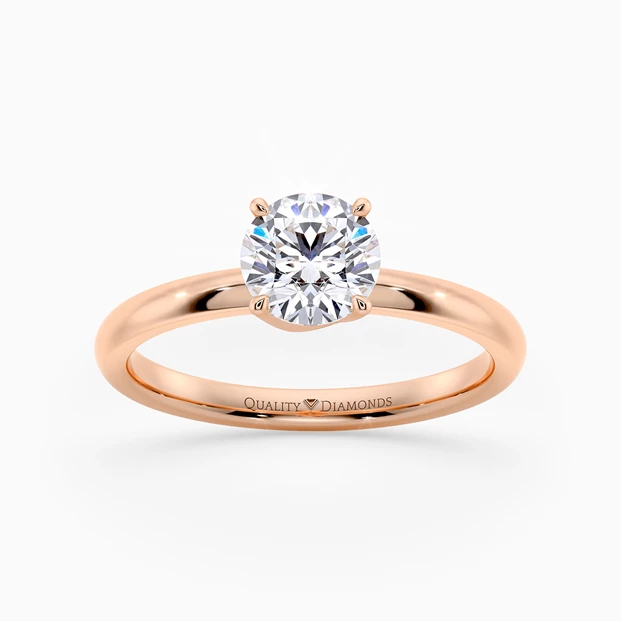 Round Brilliant Abbraccio Diamond Ring in 9K Rose Gold