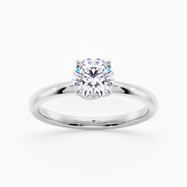 Round Brilliant Abbraccio Diamond Ring in 18K White Gold