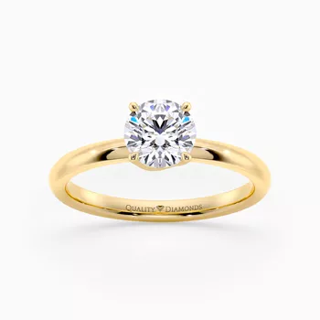 Round Brilliant Abbraccio Diamond Ring in 18K Yellow Gold