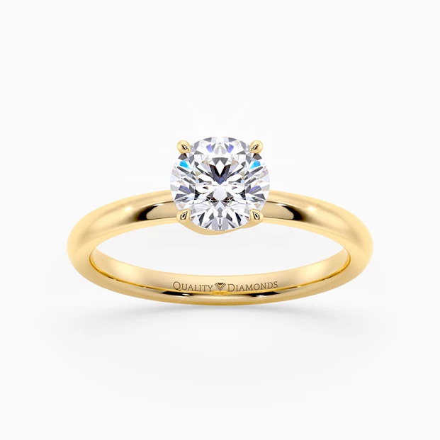 Round Brilliant Abbraccio Diamond Ring in 18K Yellow Gold