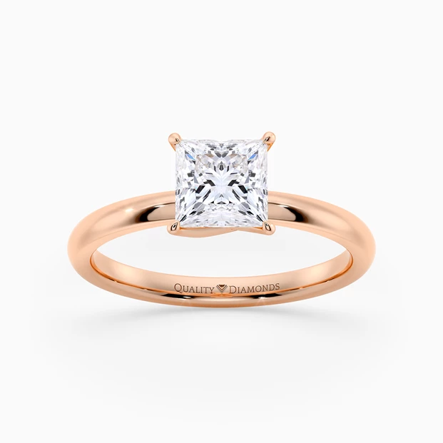 Princess Abbraccio Diamond Ring in 9K Rose Gold