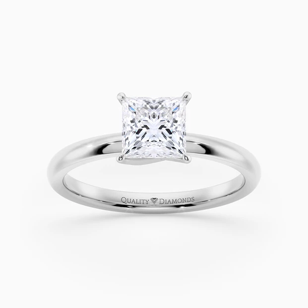 Princess Abbraccio Diamond Ring in Platinum