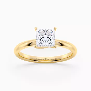 Princess Abbraccio Diamond Ring in 9K Yellow Gold