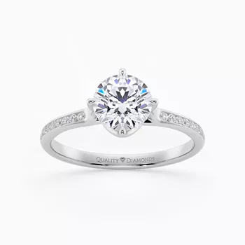 Diamond Set Round Brilliant Promessa Diamond Ring in Platinum
