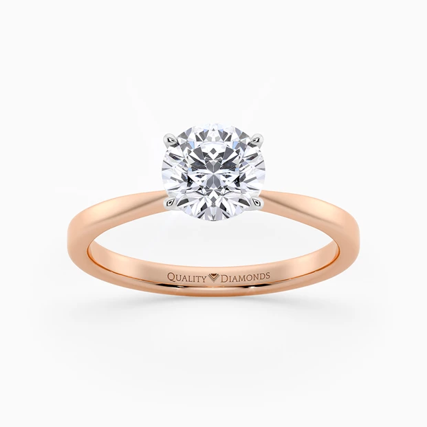 Round Brilliant Amabelle Diamond Ring in 18K Rose Gold