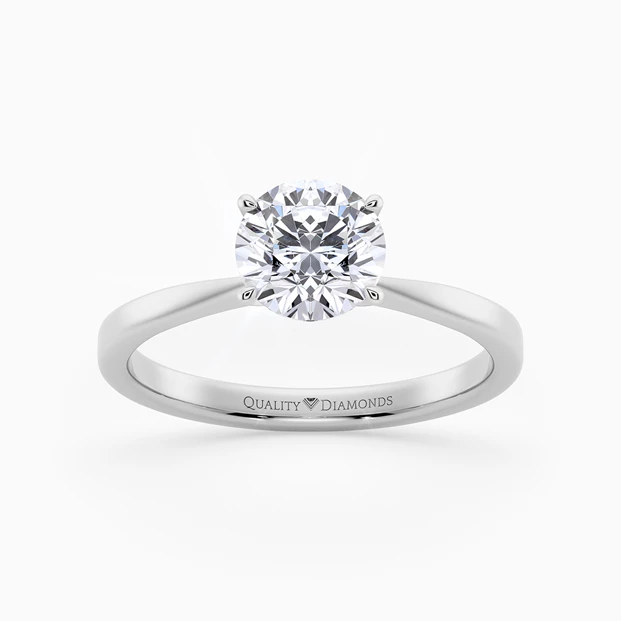 Round Brilliant Amabelle Diamond Ring in Platinum