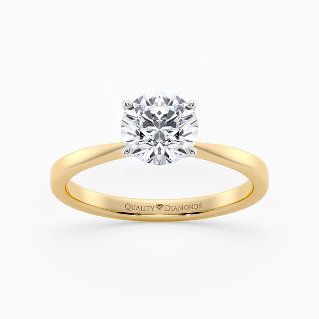 Round Brilliant Amabelle Diamond Ring in 18K Yellow Gold