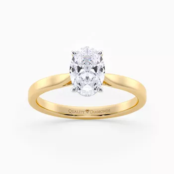 Oval Clara Diamond Ring in 9K Yellow Gold