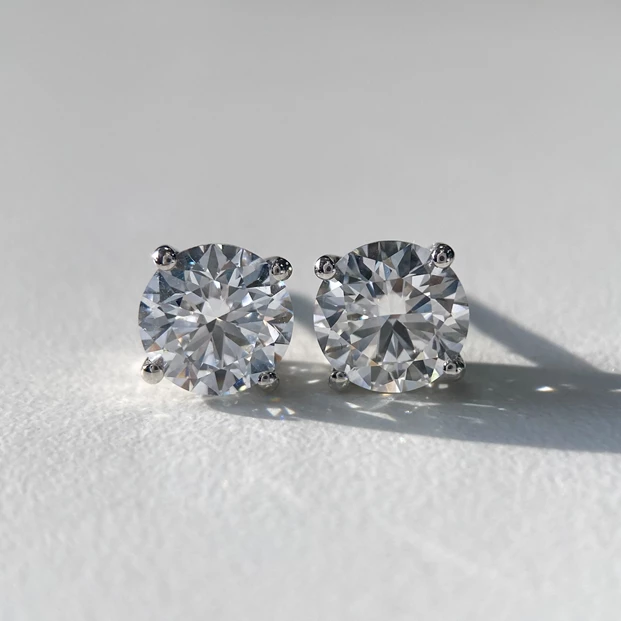 4.33ct Lab-Grown Round Brilliant Ettore Diamond Stud Earrings in Platinum