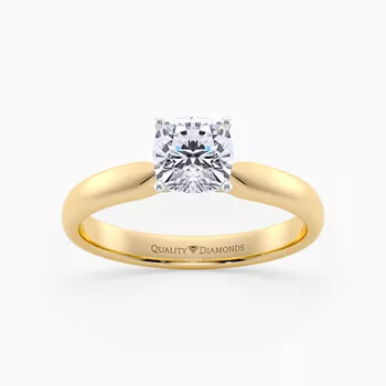 Cushion Amia Diamond Ring in 9K Yellow