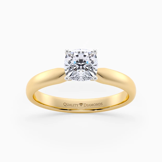 Cushion Amia Diamond Ring in 9K Yellow