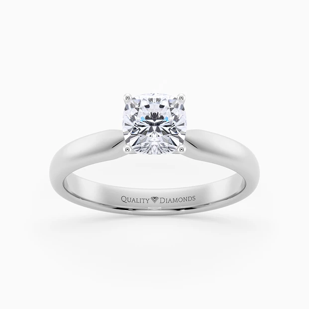 Cushion Amia Diamond Ring in 9K White Gold