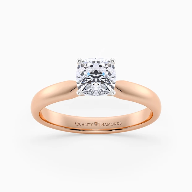Cushion Amia Diamond Ring in 9K Rose Gold