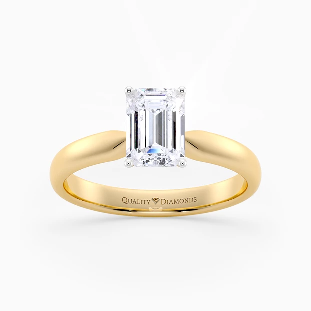 Emerald Amia Diamond Ring in 9K Yellow