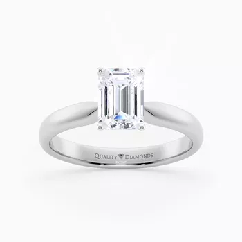 Emerald Amia Diamond Ring in Platinum 950