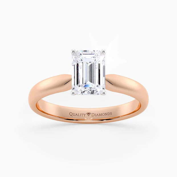 Emerald Amia Diamond Ring in 9K Rose Gold