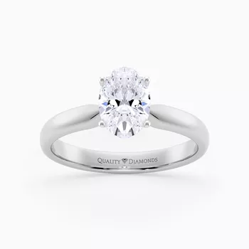 Oval Amia Diamond Ring in Platinum 950