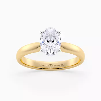 Oval Amia Diamond Ring in 9K Yellow