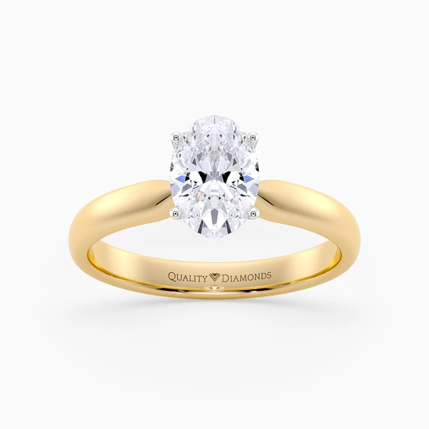 Oval Amia Diamond Ring in 18K Yellow Gold