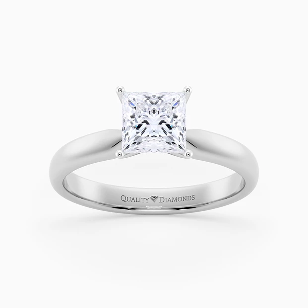 Princess Amia Diamond Ring in Platinum