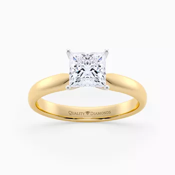 Princess Amia Diamond Ring in 9K Yellow Gold