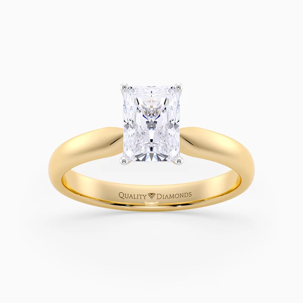 Radiant Amia Diamond Ring in 9K Yellow